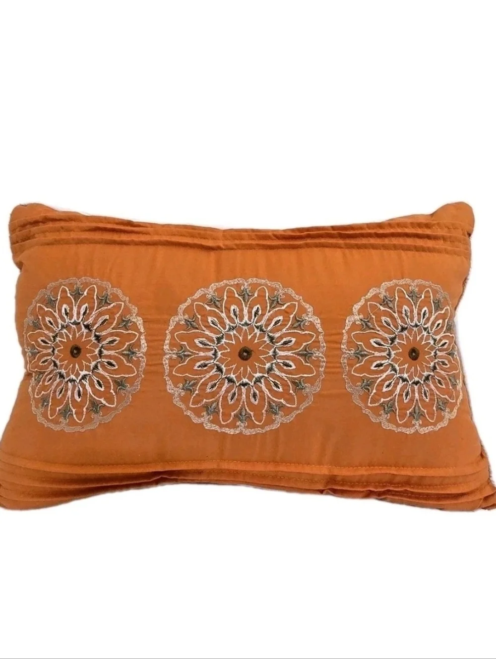 MADISON PARK Decorative Bed Pillow Orange Embroidered Rectangular 12 x‎ 18